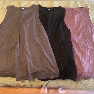 Set of 3 Nursing Tank Tops - Grey, Black, & Plum